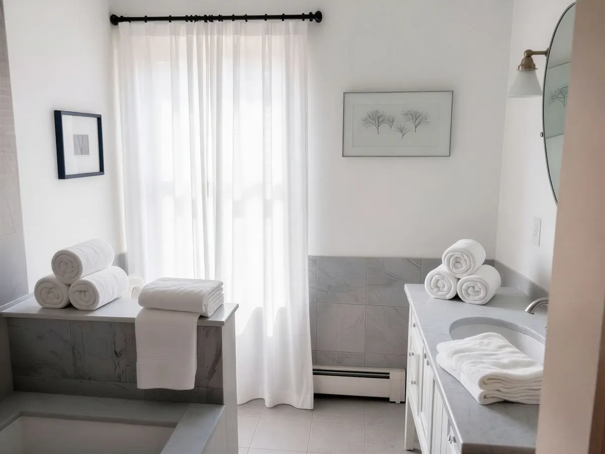 A Spa Inspired bath with natural lighting in Saugus, MA